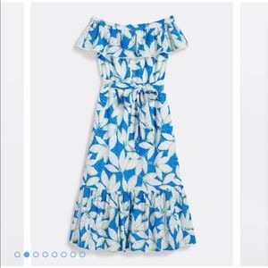 DRAPER JAMES Eyelet Off-the-Shoulder Midi Dress